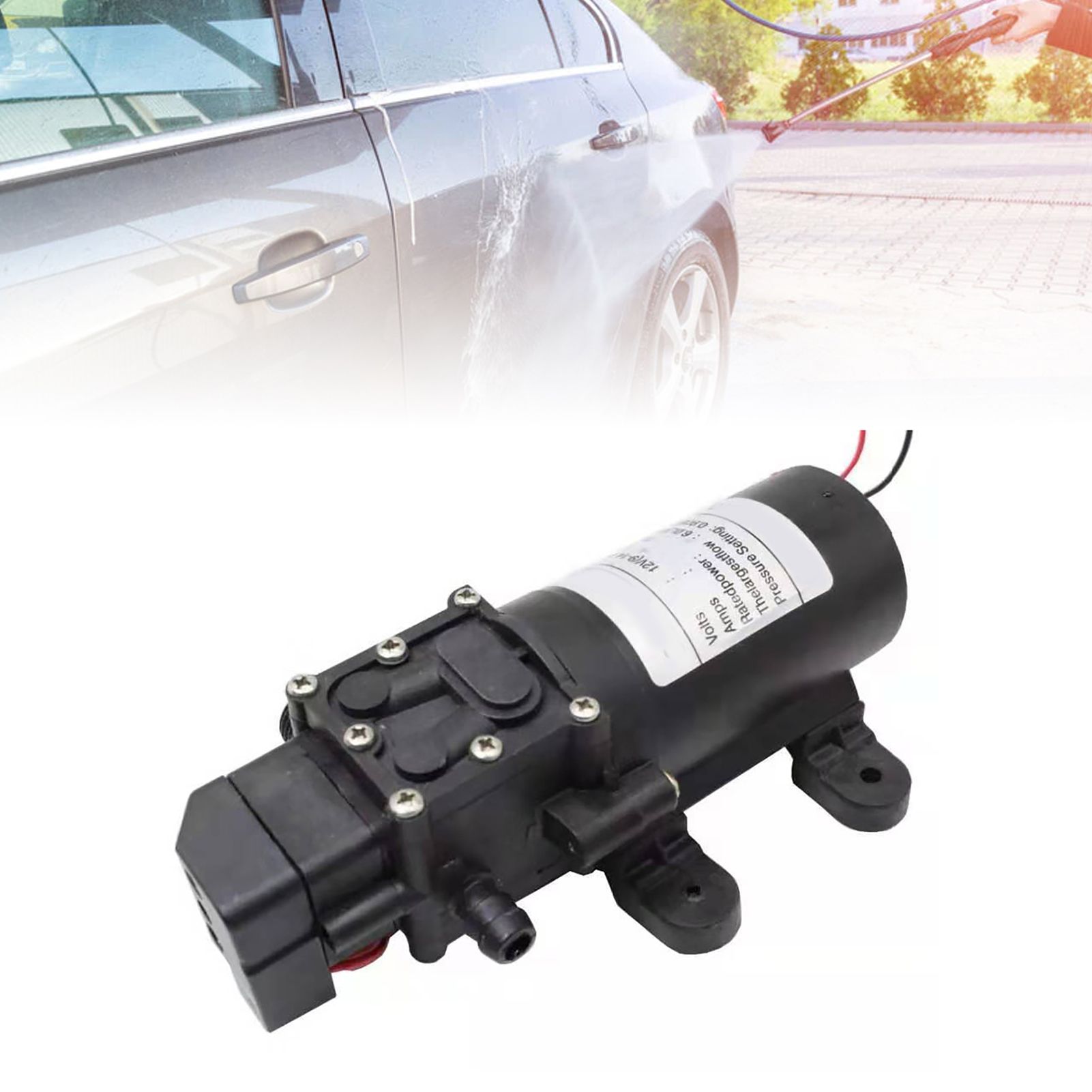 High Pressure Diaphragm Pump Smart Electric 6L Flow Rate Self Priming Pump for Car Wash Agricultural DC12V 72W 11 High Pressure Diaphragm Pump Smart Electric 6L Flow Rate Self Priming Pump for Car Wash Agricultural DC12V 72W - Image 11