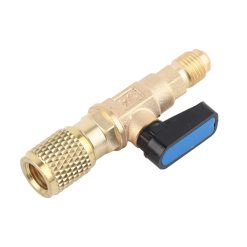 Alternative view of AC Air Conditioning Refrigeration Valve Refrigerant Liquid Hose Ball Valve Adapter Yellow