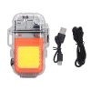 Arc Cigarette Lighter IP56 Waterproof Wind Proof LED Lighting Portable Multifunctional Dual Arc Lighter Orange