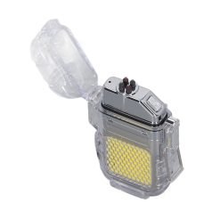 Alternative view of Arc Cigarette Lighter IP56 Waterproof Wind Proof LED Lighting Portable Multifunctional Dual Arc Lighter Silver