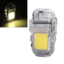 Arc Cigarette Lighter IP56 Waterproof Wind Proof LED Lighting Portable Multifunctional Dual Arc Lighter Silver 24 V1294 YM0512 3117220253013 09