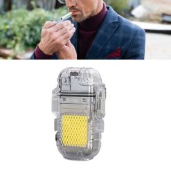 Arc Cigarette Lighter IP56 Waterproof Wind Proof LED Lighting Portable Multifunctional Dual Arc Lighter Silver 26 V1294 YM0512 3117220253013 11