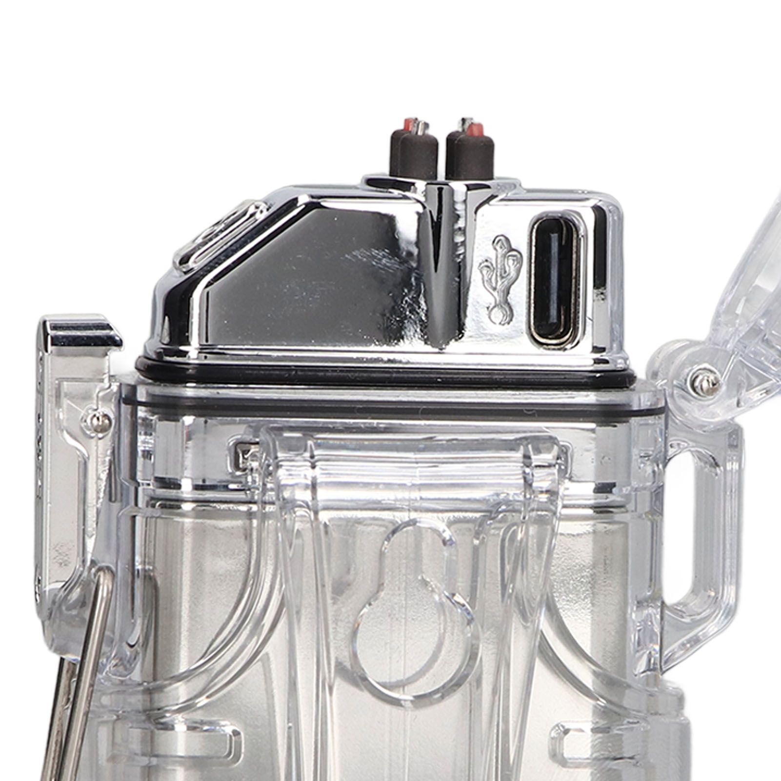 Arc Cigarette Lighter IP56 Waterproof Wind Proof LED Lighting Portable Multifunctional Dual Arc Lighter Silver 15 Arc Cigarette Lighter IP56 Waterproof Wind Proof LED Lighting Portable Multifunctional Dual Arc Lighter Silver - Image 15