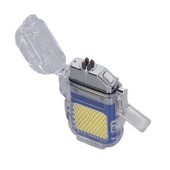 Alternative view of Arc Cigarette Lighter IP56 Waterproof Wind Proof LED Lighting Portable Multifunctional Dual Arc Lighter Blue