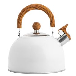 Alternative view of Whistle Kettle Stovetop Stainless Steel Foldable Handle Kitchen Supplies 2.5L White