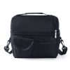 Insulated Lunch Bag Double Layer Compartment Black