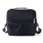 Insulated Lunch Bag Double Layer Compartment Black