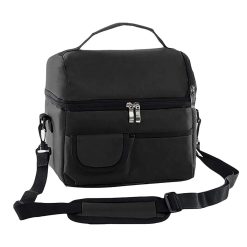 Alternative view of Cooler Bags Insulated Double Layer Large Capacity Oxford Cloth Washable Foldable Heat Insulation Lunch Bag for Office Black