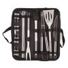 20pcs Barbecue Utensils Food Grade Stainless Steel Skewer Fork Knife BBQ Tool Set for Camping Hiking