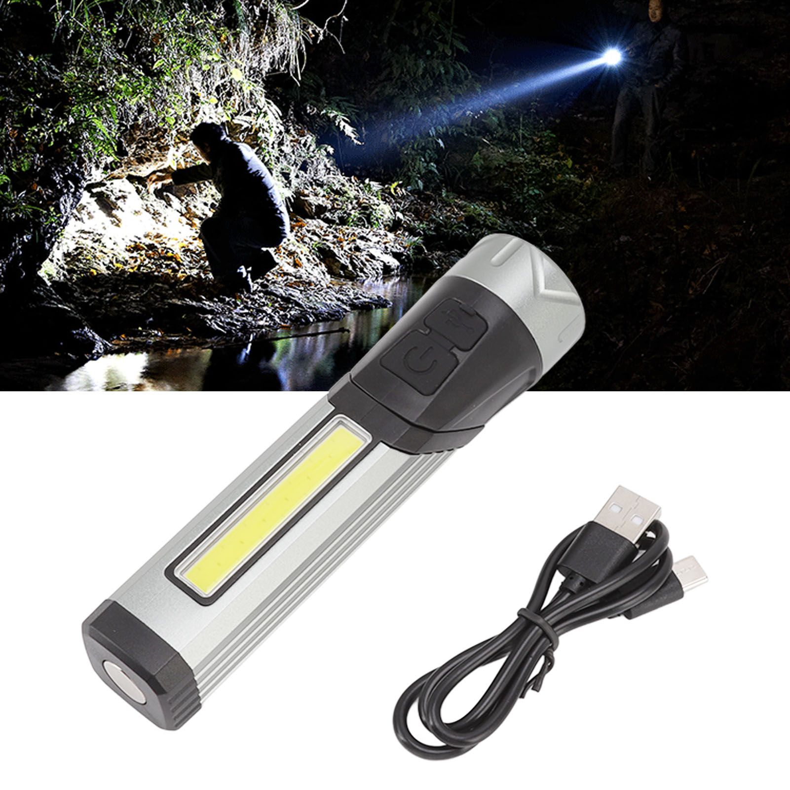 Magnetic Flashlight 7 Gears Rotatable Foldable Rechargeable High Brightness LED COB Work Light for Camping Repairing 11 Magnetic Flashlight 7 Gears Rotatable Foldable Rechargeable High Brightness LED COB Work Light for Camping Repairing - Image 11