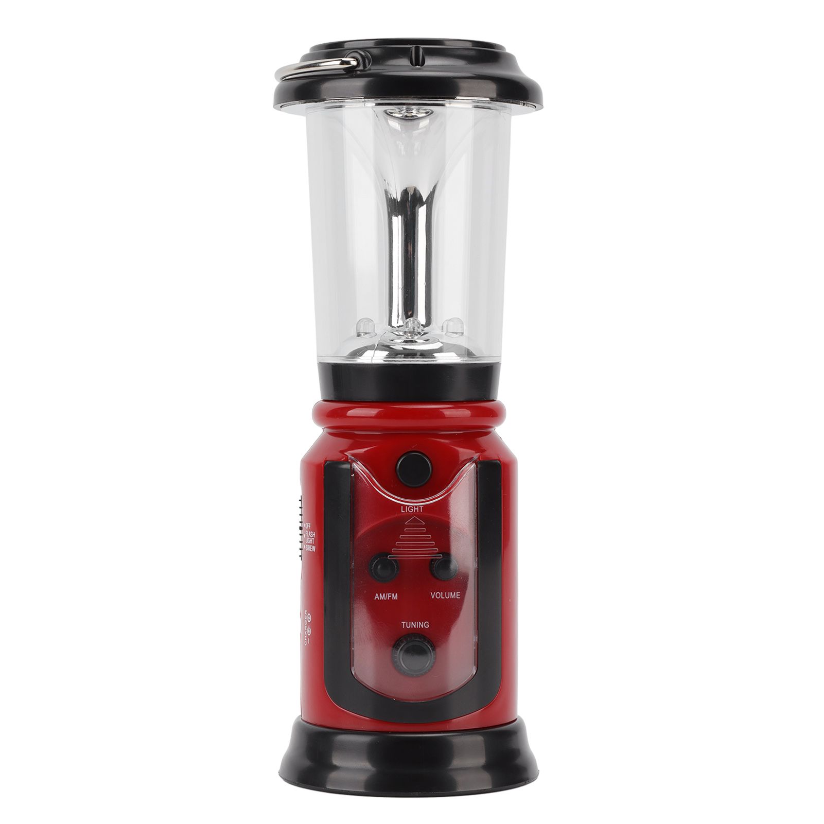 Radio Lantern Hand Crank USB Rechargeable Multi Functional AM FM Emergency Radio LED Flashlight for Camping Hiking Red 2 Radio Lantern Hand Crank USB Rechargeable Multi Functional AM FM Emergency Radio LED Flashlight for Camping Hiking Red - Image 2