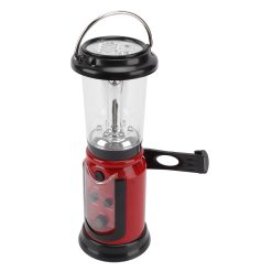 Radio Lantern Hand Crank USB Rechargeable Multi Functional AM FM Emergency Radio LED Flashlight for Camping Hiking Red 22 V1294 YM0512 3119220165611 07