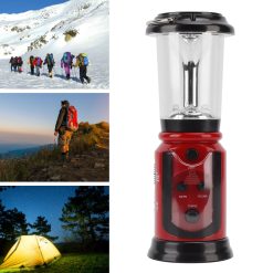 Radio Lantern Hand Crank USB Rechargeable Multi Functional AM FM Emergency Radio LED Flashlight for Camping Hiking Red 25 V1294 YM0512 3119220165611 10