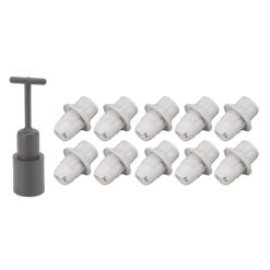 Alternative view of 10PCS E14 Lamp Holder ABS with Sleeve High Temperature Resistant Light Socket Base for Home White