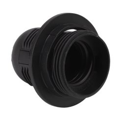 Alternative view of 10Pcs E27 Light Base Socket Copper Core High Temperature Resistance E27 Light Holder Base with Lamp Sleeve for DIY Black