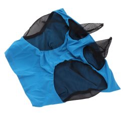 Horse Mesh Fly Mask Breathable Elastic Horse Face Mask with Ears Protection Riding Equestrian Equipment Blue 18 V1294 YM0521 3111230022813 03