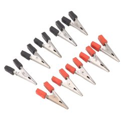 Alternative view of 20 Pcs Crocodile Clip Red and Black 1cm Opening Electrical Test Clamp Stainless Steel Battery Cable Clips