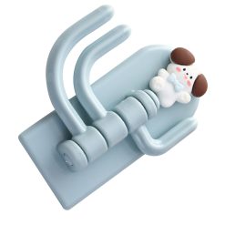 Alternative view of Self Adhesive Hanger Punch Free Rotating 3 Hooks Cute Animal Wall Door Holder for Keys Dog
