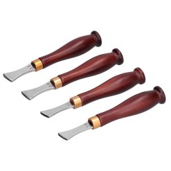Alternative view of 4pcs Leather Edgers Sharp Professional Trimming Working Kit with Wooden Handle for DIY Craft Leather Cutting