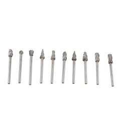10Pcs Carbide Burr Set Alloy Tungsten Steel High Hardness Wide Application for Dremel Wood Carving Bits for Woodworking