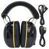 Hearing Protection Earmuffs 5V/1A Noise Canceling Multifunctional Ear Protection Earmuffs for Gardening Black