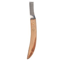 Alternative view of Left Hand Hoof Knife with Wooden Handle Steel Curved Livestock Cattle Hoof Trimming Tool