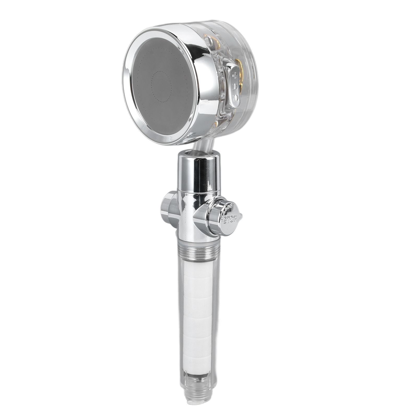 Propeller Shower Head Vortex Hydro Jet 360° Rotating Handheld with Pause Switch Filter G1/2 3 Propeller Shower Head Vortex Hydro Jet 360° Rotating Handheld with Pause Switch Filter G1/2 - Image 3
