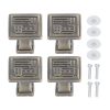 4PCS Vintage Knobs Punch Free Adhesive Retro Copper Cabinet Door Handle with Sticky Plate Screw for Cupboard AccessoriesFu
