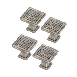 Alternative view of 4PCS Vintage Knobs Punch Free Adhesive Retro Copper Cabinet Door Handle with Sticky Plate Screw for Cupboard AccessoriesFu