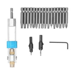 Alternative view of 20Pcs/Set Countersink Drill Bit High Speed Steel Screwdriver Bits Screw Driver Converter Hand Tool Repair Set
