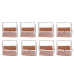 8pcs/set Silicone Chair Caps Table Foot Pads Anti Slip Transparent Square Leg Protection Cover