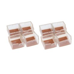 Alternative view of 8pcs/set Silicone Chair Caps Table Foot Pads Anti Slip Transparent Square Leg Protection Cover