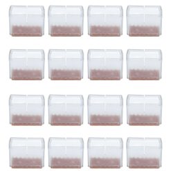 16pcs Square Silicone Chair Leg Protectors Elastic Good Mute Effect Furniture Leg Cover for Hardwood Floors