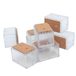 Alternative view of 16pcs Square Silicone Chair Leg Protectors Elastic Good Mute Effect Furniture Leg Cover for Hardwood Floors