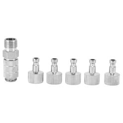 6PCS Airbrush Adapter Set Stainless Steel Airbrush Quick Release Fittings Airbrush Connector Kit