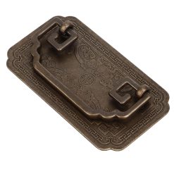 Alternative view of Antique Drawer Handle Tetragonal Bat Handle Antique Chinese Retro Style Drawer Pulls with 2 Screws for Cabinet Doors Bronze