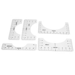 T Shirt Ruler Reusable PVC Shirt Guide Ruler Round Neck Alignment Ruler for Household Office