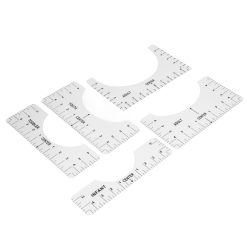 Alternative view of T Shirt Ruler Reusable PVC Shirt Guide Ruler Round Neck Alignment Ruler for Household Office