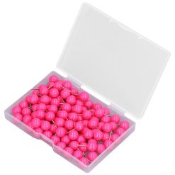 Alternative view of 100Pcs Push Pins Map Tacks Steel Plastic Decorative Marking Pins for Cork Boards 9.5x20mm Rose Red