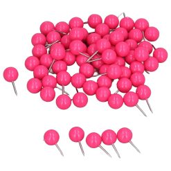 100Pcs Push Pins Map Tacks Steel Plastic Decorative Marking Pins for Cork Boards 9.5x20mm Rose Red 18 V1294 YM0523 3117220052711 03 1