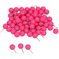 100Pcs Push Pins Map Tacks Steel Plastic Decorative Marking Pins for Cork Boards 9.5x20mm Rose Red 20 V1294 YM0523 3117220052711 05 1