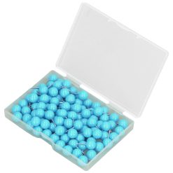 Alternative view of 100Pcs Push Pins Map Tacks Steel Plastic Decorative Marking Pins for Cork Boards 9.5x20mm Blue
