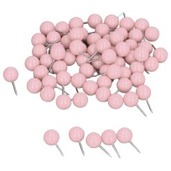 100Pcs Push Pins Map Tacks Steel Plastic Decorative Marking Pins for Cork Boards 9.5x20mm Pink 18 V1294 YM0523 3117220052714 03 1