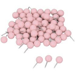 100Pcs Push Pins Map Tacks Steel Plastic Decorative Marking Pins for Cork Boards 9.5x20mm Pink 19 V1294 YM0523 3117220052714 04 1