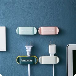 Alternative view of Power Plug Holder Wall Mounted Punching Free Adhesive Multifunction for Living Room Kitchen Bedroom Random Color