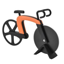 Alternative view of Bicycle Pizza Cutter Wheel Stainless Steel Bike Shape Pizza Knife Kitchen Pizza Cutting ToolOrange