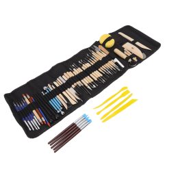 Alternative view of 61Pcs Polymer Clay Sculpting Tools Exquisite Versatile Clay Carving Tools with Canvas Bag for Beginners Expert