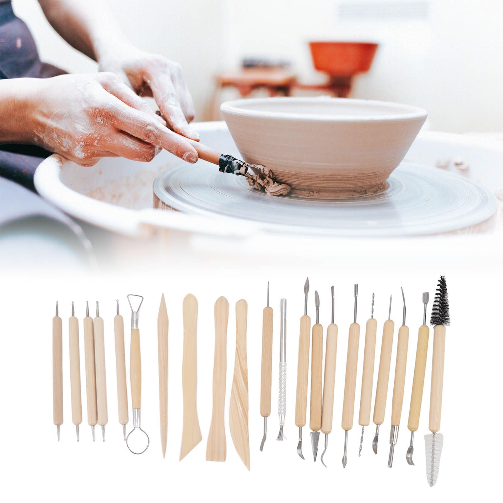 21pcs Polymer Clay Tools Polymer Clay Sculpting Tools with Storage Bag for Beginners Professionals 12 21pcs Polymer Clay Tools Polymer Clay Sculpting Tools with Storage Bag for Beginners Professionals - Image 12