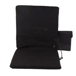 Electric Heating Seat Cushion Foldable Stadium Seats Heated Cover Pads with Backrest for Camping Fishing Hunting Black