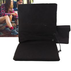 Electric Heating Seat Cushion Foldable Stadium Seats Heated Cover Pads with Backrest for Camping Fishing Hunting Black 26 V1294 YM3111220254311 0421 11